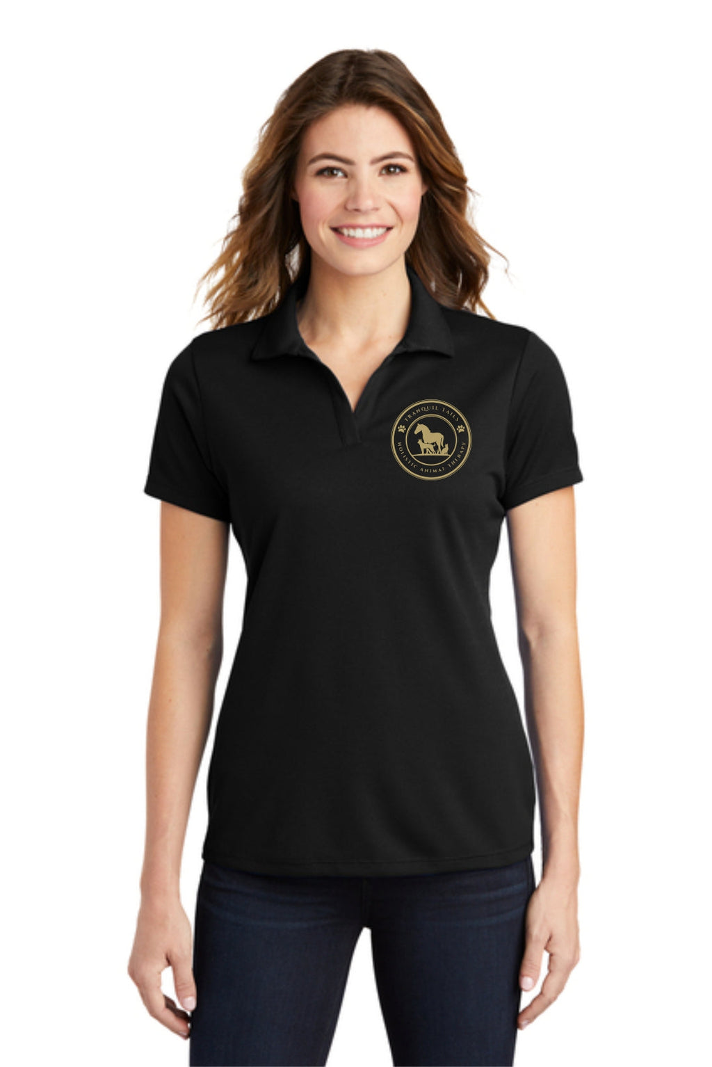 Sport-Tek Women's PosiCharge RacerMesh Polo with custom logo embroidery