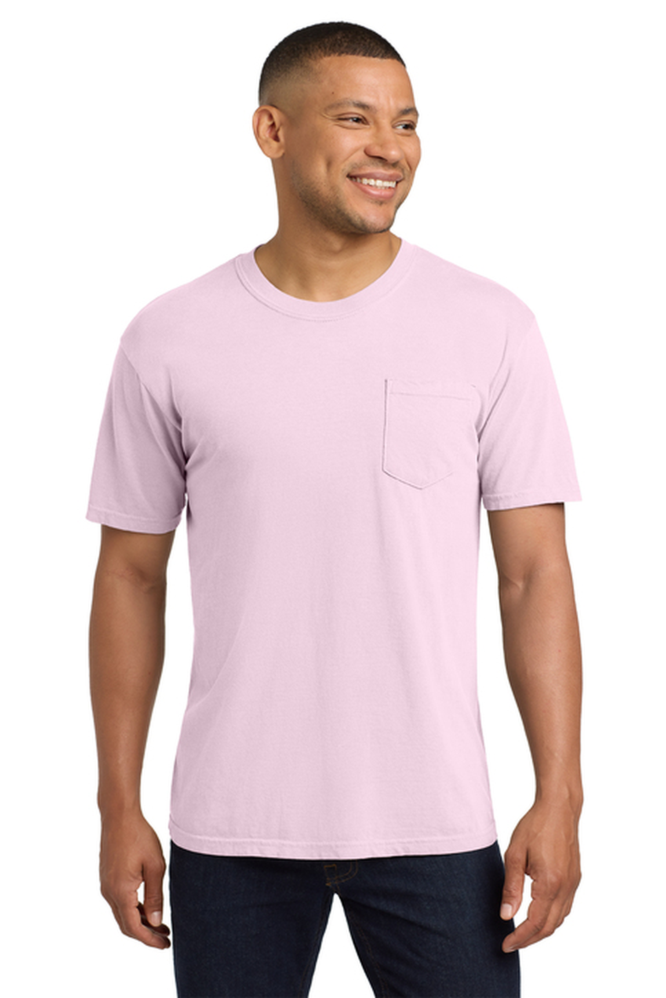Comfort Colors Heavyweight Ring Spun Pocket Tee with custom logo embroidery