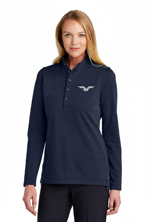 Brooks Brothers Women’s Mid-Layer Stretch 1/2-Button with custom logo embroidery
