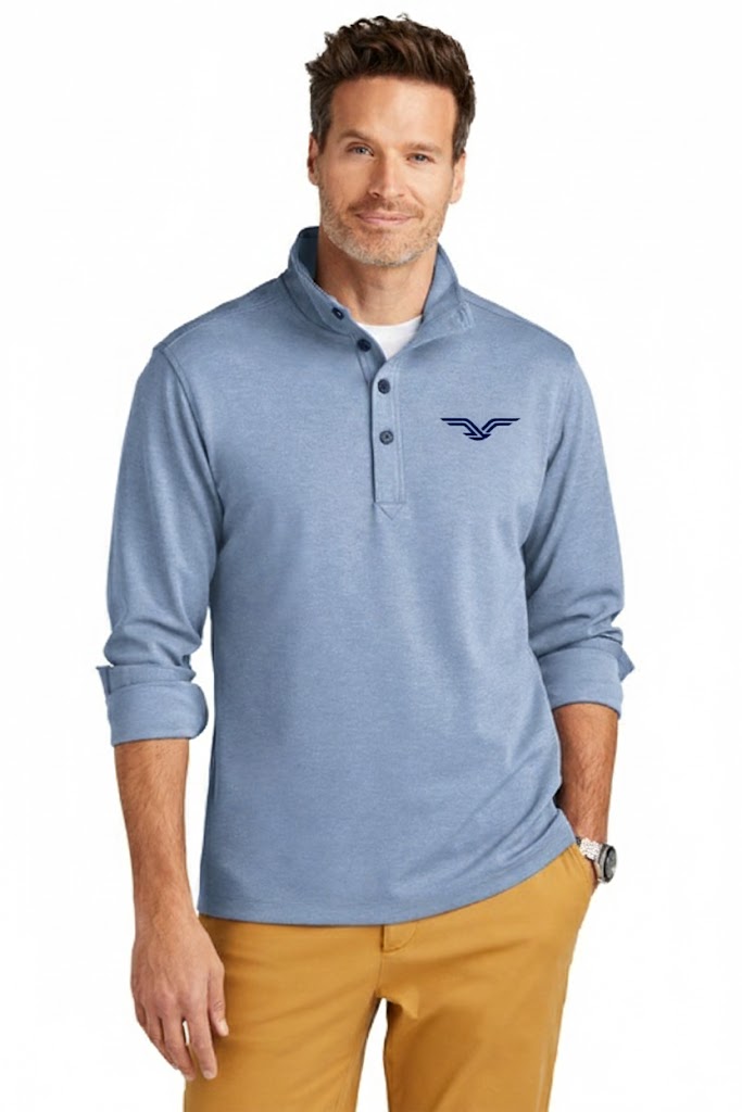 Brooks Brothers Mid-Layer Stretch 1/2-Button with custom logo embroidery