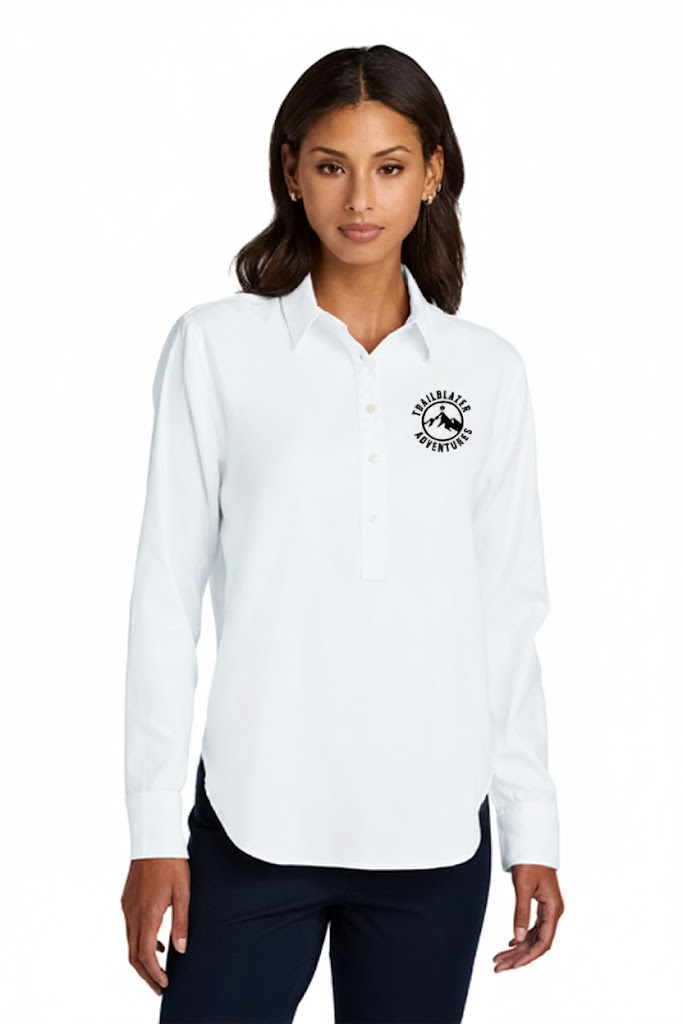 Mercer+Mettle Women’s Long Sleeve Modern Oxford Shirt with custom logo embroidery