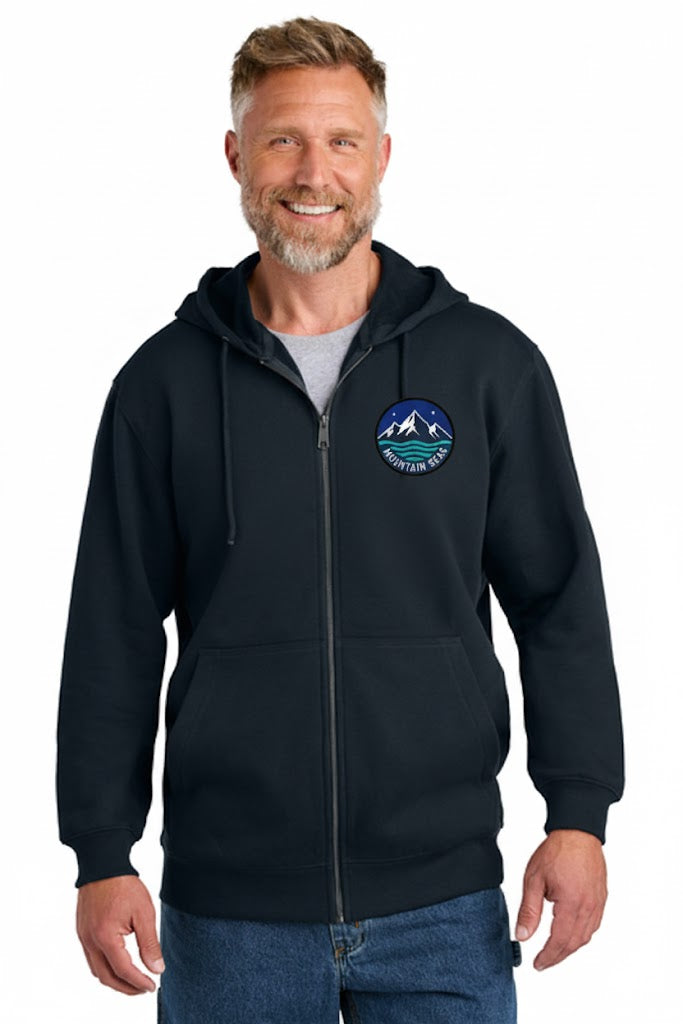 CornerStone Tough Fleece Full-Zip Hoodie with custom logo embroidery